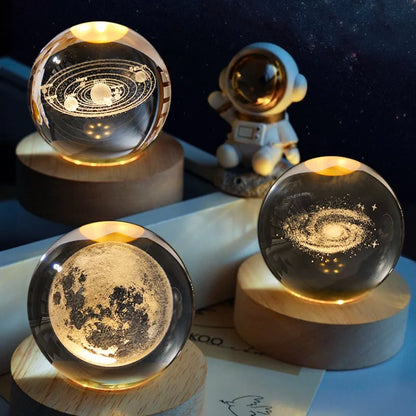 3D Galaxy Crystal Globe