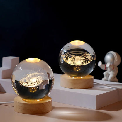 3D Galaxy Crystal Globe