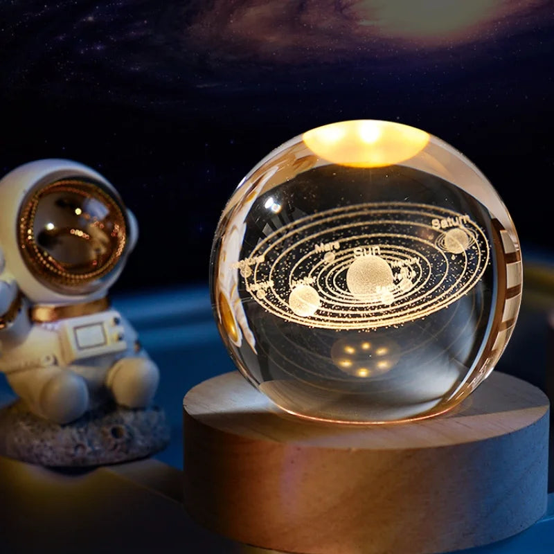 3D Galaxy Crystal Globe