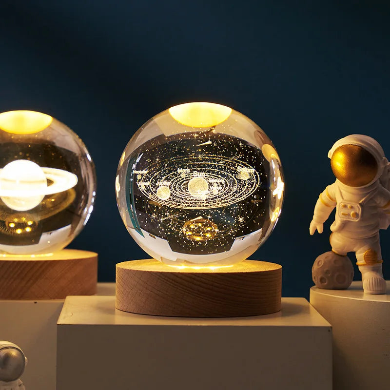 3D Galaxy Crystal Globe